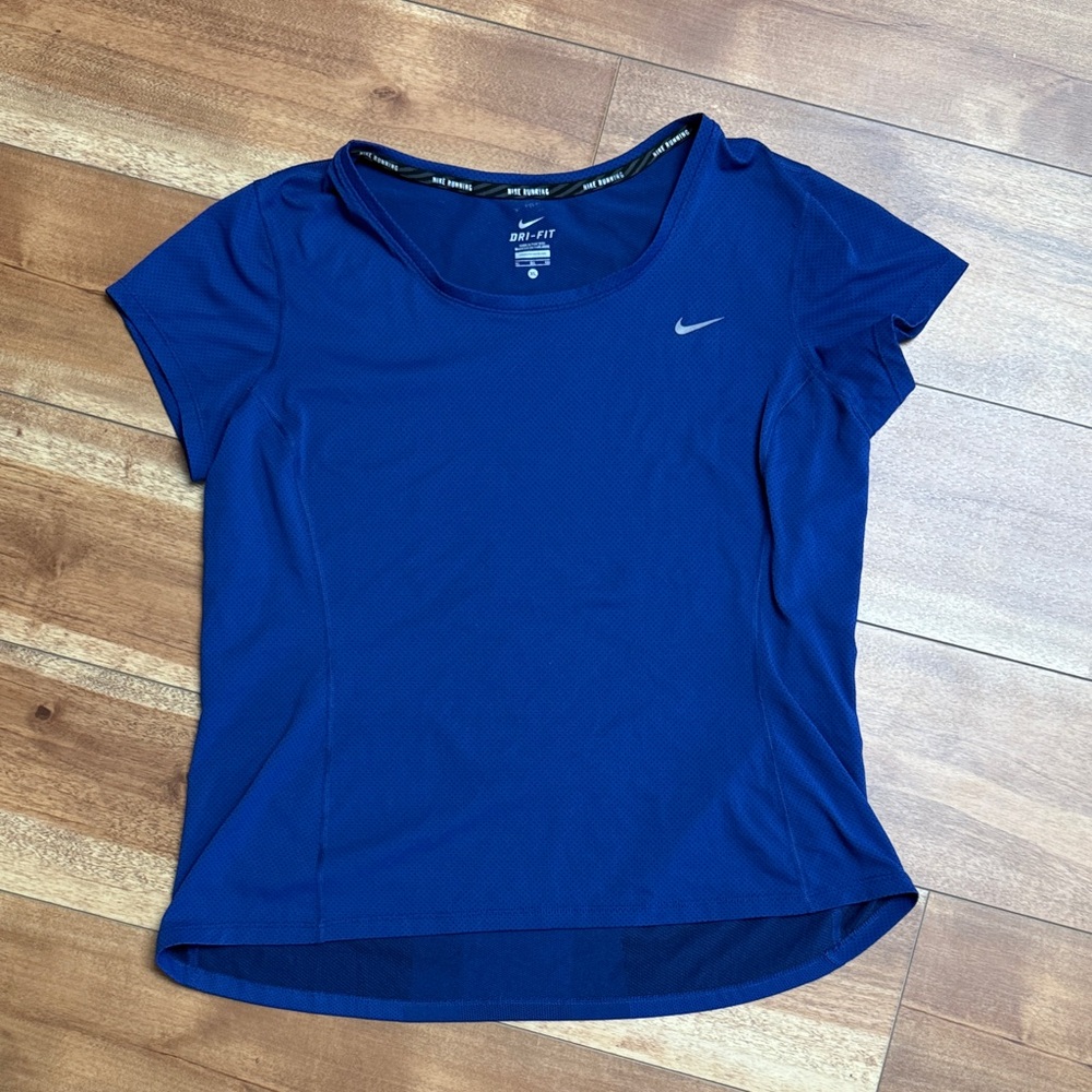 Nike Running Women's Short Sleeve Blue Dry Fit Tee